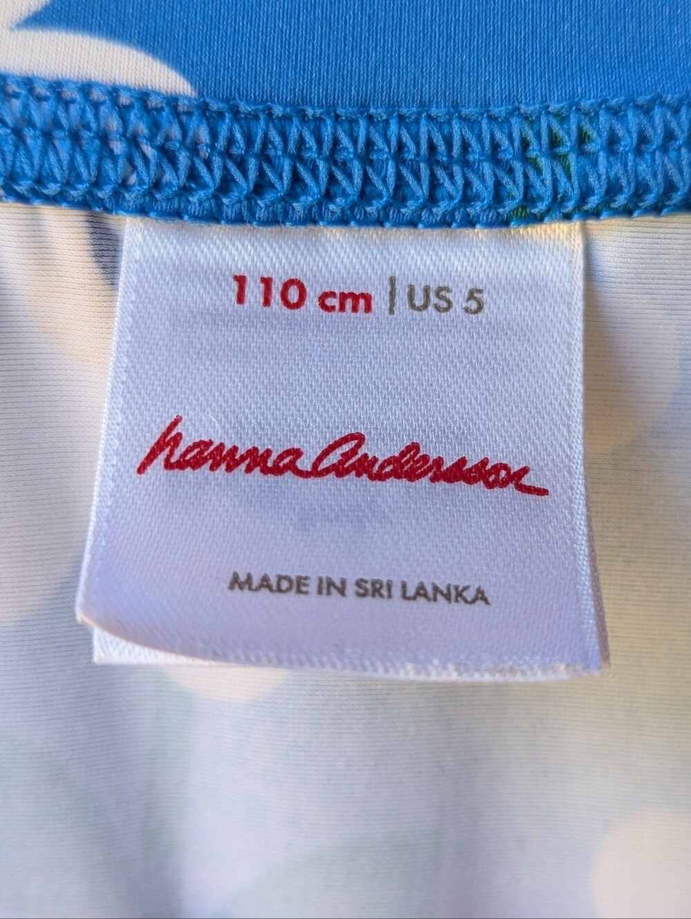 Hanna Andersson Kids Long Sleeve Rash Guard Blue Daisy Size 110cm US 5 - Picture 2 of 5